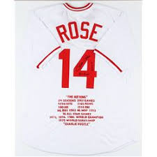 Pete rose jersey for sale. Cincinnati Reds Pete Rose Autographed Jersey With Stats