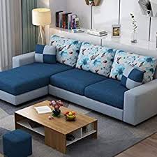 Create a customized look with our luxurious sofa, chairs, recliners, coffee tables, and more. Munafa Village L Shape Modern Navy Blue Grey Fabric Sofa Set For Living Room Amazon In Home Kitchen