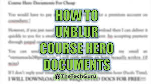 I use it when the answer is blurred on many websites like chegg are hiding content under . How To Unblur Course Hero Documents 2021 Guide The Tech Guru