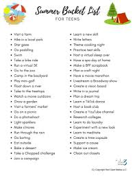 Fun esl activities for teenagers. The Ultimate 2021 Summer Bucket List For Teens Printable