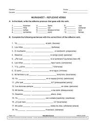 Spanish Reflexive Verbs Worksheet Spanish Worksheets Spanish Reflexive Verbs Verb Worksheets