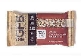 Good quality pure chocolate, of any kind, does not contain gluten. The Gfb Gluten Free Bar Dark Chocolate Coconut Protein Bars