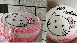 40th birthday cake client requested that the cake have 40 cats on it as well as the topper that resembled the family cat. Kitty Cat Cake Design Using Whipped Cream Simplecakedesign Cakedecoration Youtube
