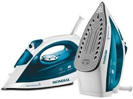 Ferro De Passar A Vapor E A Seco Mondial Nf 34 Branco E Azul Com As Melhores Condicoes Voce Encontra Ferro De Passar Aspirador De Po Portatil Tipos De Ferro