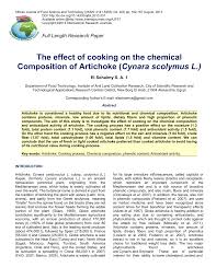 A culinary term indicating a garnish of almonds. Pdf The Effect Of Cooking On The Chemical Composition Of Artichoke Cynara Scolymus L