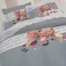 Parure housse de couette collection animaux de la foret. Housse De Couette 200x200 Motif Chat Parure De Lit Catsy Pas Cher Chambre Ado Chatons Kolorados