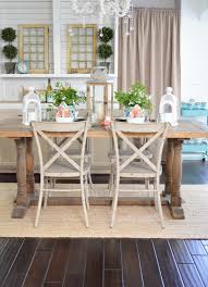 When you're planning your table for holiday meals or parties, a simple evergreen runner is one of the quickest things you can execute we love how a cake stand becomes a tree stand in this open shelving display. Cottage Farmhouse Table Decorating Ideas Fox Hollow Cottage