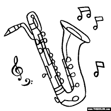 Musical Instruments Coloring Pages Page 1 Saxophone Tattoo Saxophone Art Music Coloring