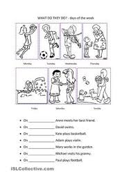 Encourages Children To Talk About Their Weekly Routines And Favourite Activities Esl Workshee Days Of The Week Activities Esl Activities Free Time Activities