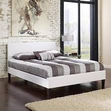 Premier Zurich Twin Upholstered Platform Bed White Leather Upholstered Platform Bed Leather Platform Bed Bed Frame And Headboard