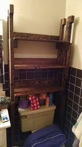 Free Standing Over The Toilet Pallet Shelf Shelves Toilet Shelves Pallet Projects