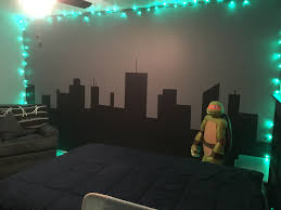 Ninja Turtle Bedroom Skyline Wall Turtle Bedroom Turtle Room Ninja Turtle Bedroom