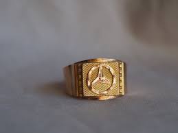 Bold Vintage 14k Yellow Gold Mercedes Benz Signet Ring Etsy