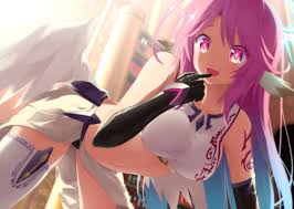 haribote (tarao) jibril long hair no game no life pink eyes pink hair  thighhighs wings | konachan.net - Konachan.com Anime Wallpapers