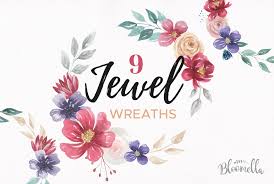 Check spelling or type a new query. Jewel 9 Flower Wreaths Floral Tones Graphic By Bloomella Creative Fabrica