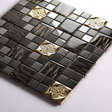 Metal backsplash tile once meant only one thing: Black Metal Crystal Glass Mosaic Tile Md Bcs01 Wall Tile Kitchen Backsplash Ceiling Tile Mosaic Wall Tiles Kitchen Ceiling Wallblack Wall Aliexpress