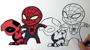 Como Dibujar A Deadpool Vs Spiderman Kawaii Youtube Resultado de imagen para chibi. como dibujar a deadpool vs spiderman kawaii