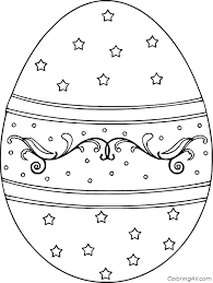 Use markers or colored pencils to fill in the circles, curves, flowers, and other designs on the easter eggs and make the most beautiful printable eggs that you can hang up on the wall. Small Star Pattern Easter Egg Coloring Page Coloringall