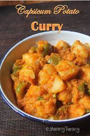 Capsicum Potato Curry Recipe Aloo Capsicum Recipe Recipe Curry Recipes Capsicum Recipes Indian Food Recipes Vegetarian