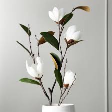 Buy silk flowers magnolia and get the best deals at the lowest prices on ebay! White Magnolia Stem Faux Flowers