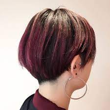 チェリーピンク ダブルカラー ピンクアッシュ ピンク hairarrange ショートヘア かりあげ女子 ショート ショートカット インナーカラー インナーカラーピンク ショートボブ hair 前髪なし ショートボブ ショートカット