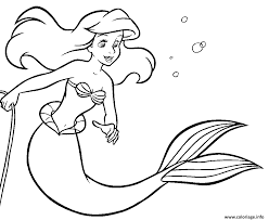 Coloriage Disney La Petite Sirene Ariel Dessin Fille à imprimer