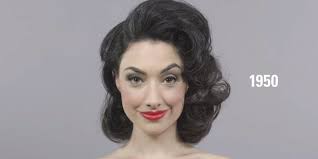 Watch This Woman Try On 100 Years Worth Of Hair And Makeup Trends In Just One Minute Beauty Trends Hair Makeup Beauty