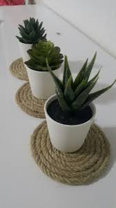 Hasir Ip Kaktus Dekoratif Altlik Modern Saksi Ikea Cactus Dekorasyon Elisleri Kendin Yap Ve El Sanatlari Kavanoz Elisi