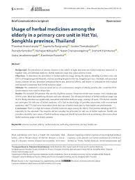 N health hat yai, hat yai, songkhla, thailand. Pdf Usage Of Herbal Medicines Among The Elderly In A Primary Care Unit In Hat Yai Songkhla Province Thailand