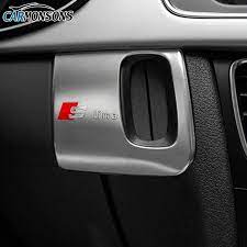Carmonsons Car Keyhole Decorative Cover Trim Sline Rs Logo Emblem Chrome Car Sticker For Audi A4 A5 Accessories Car Styling Audi A4 Audi Decorative Cover