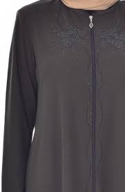 Sefamerve Buyuk Beden Tasli Ferace 0309 04 Haki Elbiseler Tunik