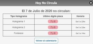Doble hoy no circula hoy jueves 22 de abril. Hoy No Circula Para El Martes 7 De Julio Del 2020 En Cdmx Y Edomex Gluc Mx