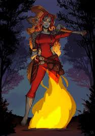 Commissioned Fire Genasi Cleric Dndart Fire Warrior Fantasy Character Design Female Character Design