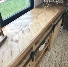 Most of the strips are 2 1/2″. Barn Door Tv Console Handmade Haven