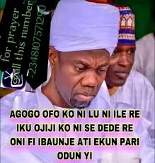 Ase Eledumare ni, pe ka ma bi si, ka ma re si