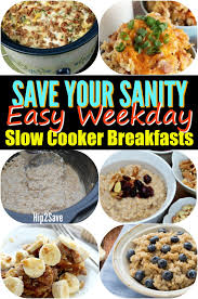 Perfect for holidays or sleepy weekends, this breakfast casserole is a total crowd. 10 Easy Slow Cooker Breakfast Ideas To Save Your Sanity On Busy Mornings Slow Cooker Breakfast Breakfast Crockpot Recipes Easy Slow Cooker