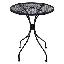 Wrought iron mesh patio furnitureshow all. Black Steel Mesh Round Outdoor Bistro Table 24 At Home