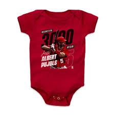 Pujols went even a step further, taking off the red top he'd just worn in the game, signing it and giving it to the young fan. Albert Pujols Baby Clothes Los Angeles Baseball Kids Baby Onesie 500 Level 500 Level