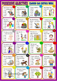Possessive Adjectives Multiple Choice For Young Learners Possessive Adjectives Adjectives For Kids Adjectives