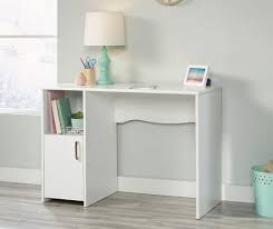 Desk with three fabric storage bins, white blue black & gray. Dream Street Kids White Desk Big Lots