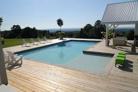 Sun Ray Pools Modern Pool And Chaise Lounge Lounge Chairs Metal Roof Pool Chairs Potted Plants Rectangular Pool Su Rectangular Pool Wood Pool Deck Modern Pools