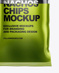 Bag With Black Nachos Mockup In Bag Sack Mockups On Yellow Images Object Mockups