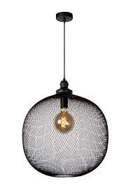 Korben black farmhouse drum pendant light. Mesh Pendant Light O 49 Cm 1xe27 Black