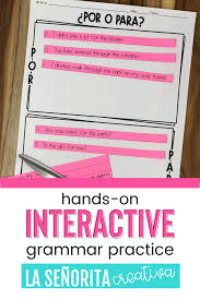 Por Vs Para Spanish Activity In 2020 Sorting Activities Spanish Students English Sentences