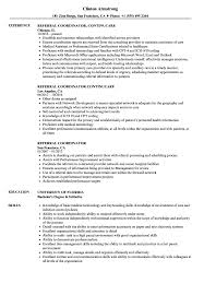 How do you mention a referral in a cover letter? Referral Coordinator Resume Samples Velvet Jobs