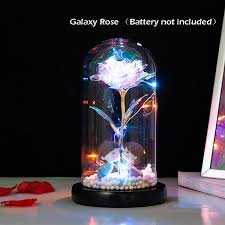 The galaxy dome by headsprung is a beautiful and unique table light. Wishing Girl Galaxy Rose In Glass Dome With Light Up For Wedding Decoration Valentine S Day Wish