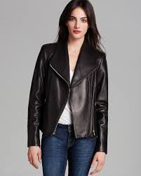Calvin Klein Asymmetric Zip Leather Jacket Women Coats Jackets Bloomingdale S Zipped Leather Jacket Leather Jacket Leather Jackets Online