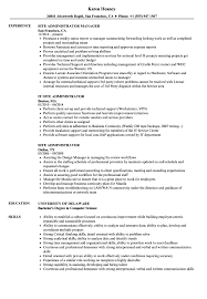 site administrator resume samples