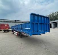 Good Condition 3axle 4axle 40ft Large Capacity Lowbed Flatbed Trailer Side  Wall Flat Deck Semi Truck Trailer for Sale