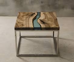 Epoxy Resin Table Made Of Walnut Wood And Blue Epoxy Resin Etsy Epoxy Resin Table Resin Table Live Edge Coffee Table